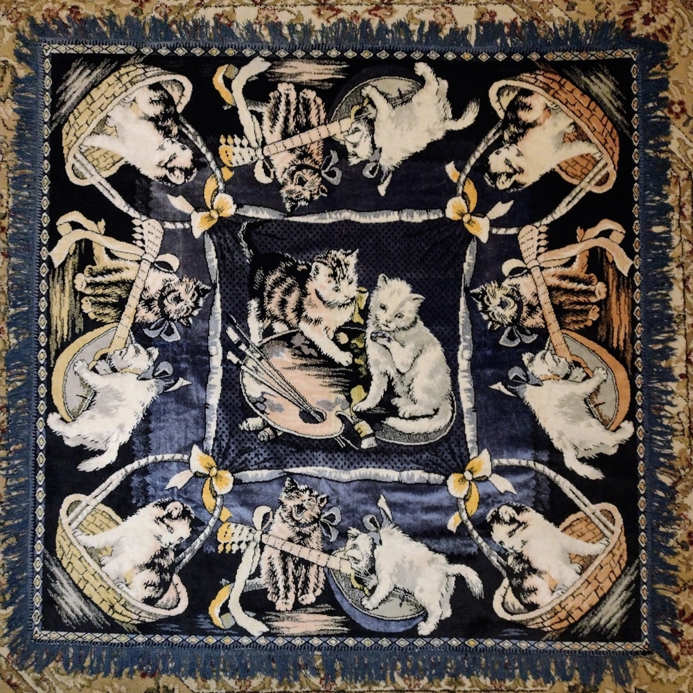 Antique cat rug